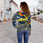 Cowboys Women Off Shoulder Sweater Unique Indigenous - Vibe Hoodie