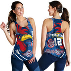 (Custom Personalised) Australia Roosters Women's Racerback Tank Three Tiles Style - Vibe Hoodie