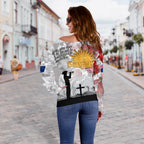 Anzac Women's Off Shoulder Sweater - We Will Remember Them - Vibe Hoodie