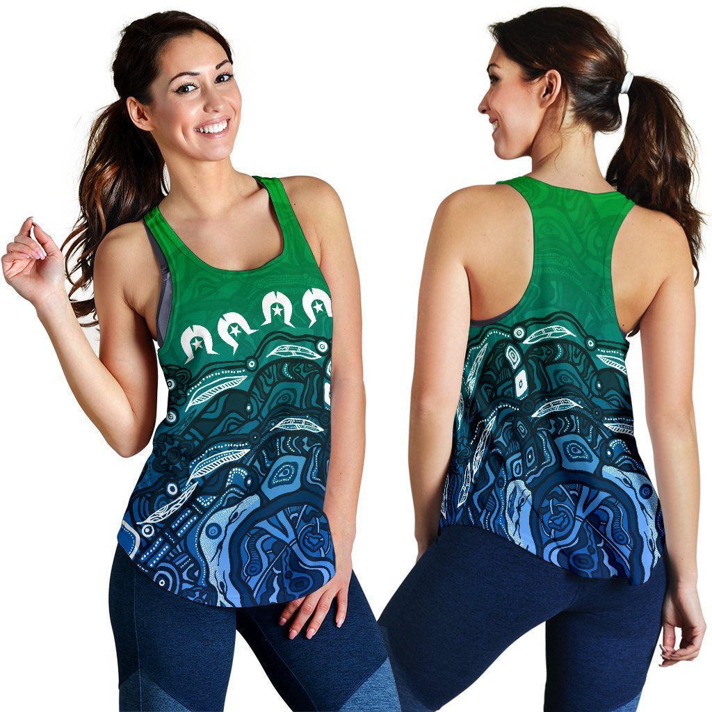 Torres Strait Islands Women's Racerback Tank - Blue - Vibe Hoodie
