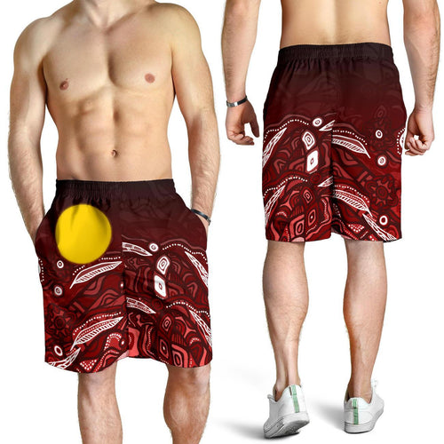 custom-text-aboriginal-mens-shorts-red-landscape-1