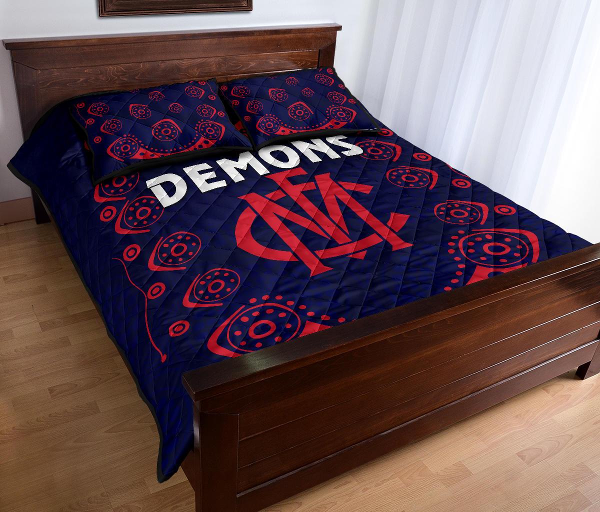 melbourne-demons-indigenous-quilt-bed-set-football