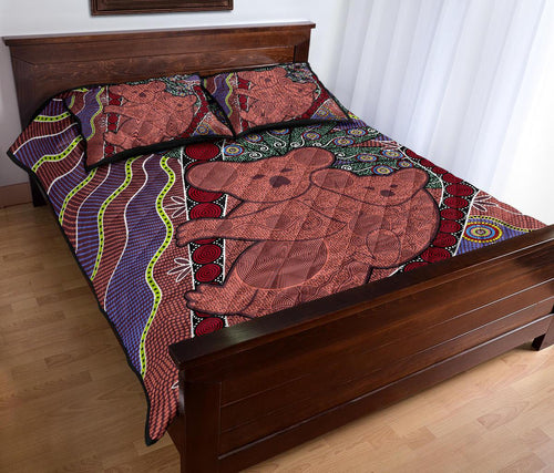 aboriginal-quilt-cover-set-koala-patterns-dot-painting