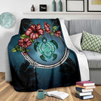 new-zealand-premium-blanket-polynesian-ohana-turtle-hibiscus-mother-son