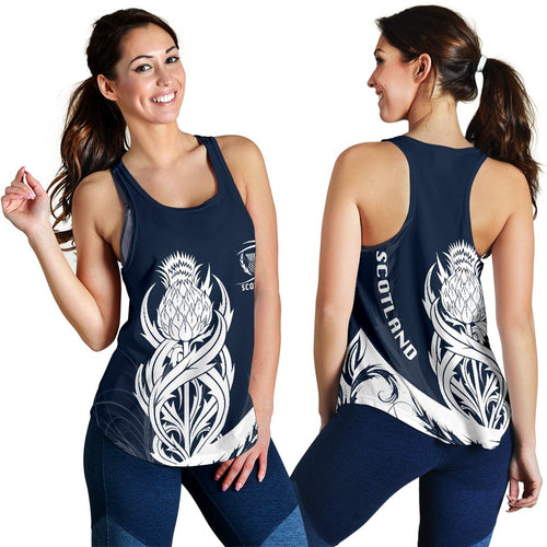 Scottish Rugby Women's Racerback Tank Thistle Vibes - Navy - Vibe Hoodie