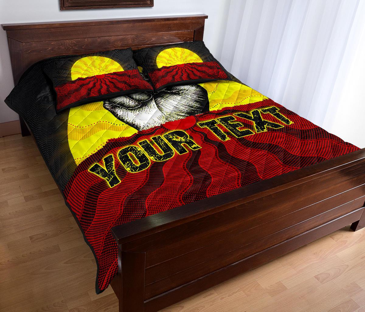 custom-aboriginal-quilt-bed-set-black-lives-matter-sun-dot-painting