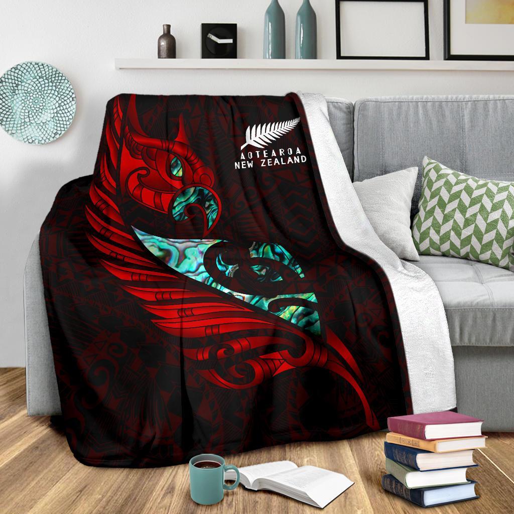 new-zealand-premium-blanket-manaia-paua-fern-wing-red