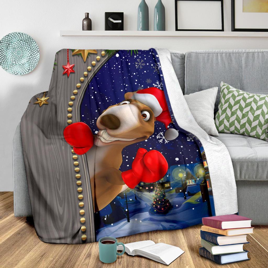 christmas-premium-blanket-funny-kangaroo-christmas