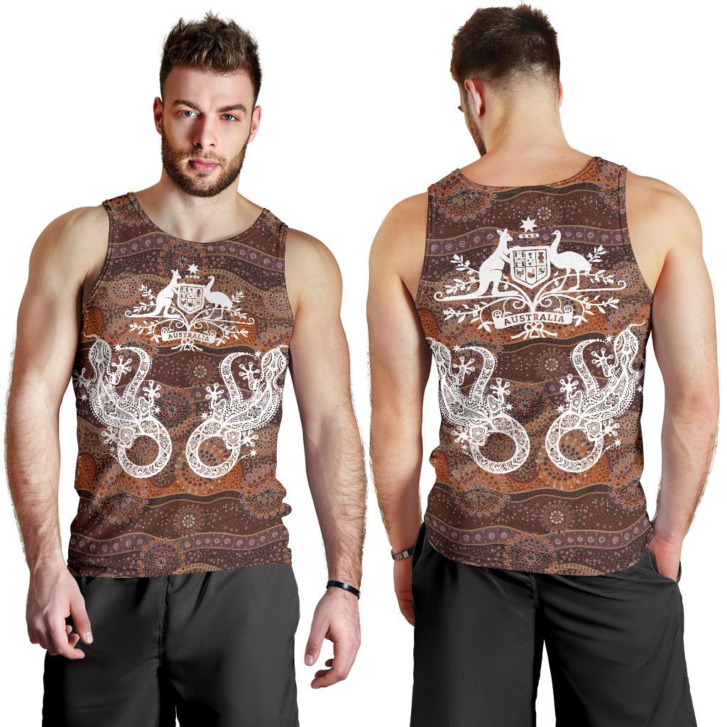 men-tank-top-australian-coat-of-arms-mens-tank-lizard-aboriginal-patterns
