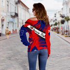 Women's Off Shoulder Sweater - Australian Rules Football - Vibe Hoodie
