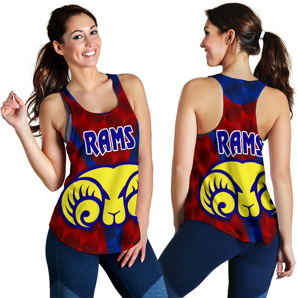 Adelaide Women's Racerback Tank Rams Merino Original - Red - Vibe Hoodie