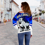 Bulldogs Women's Off Shoulder Sweater - Vibe Hoodie