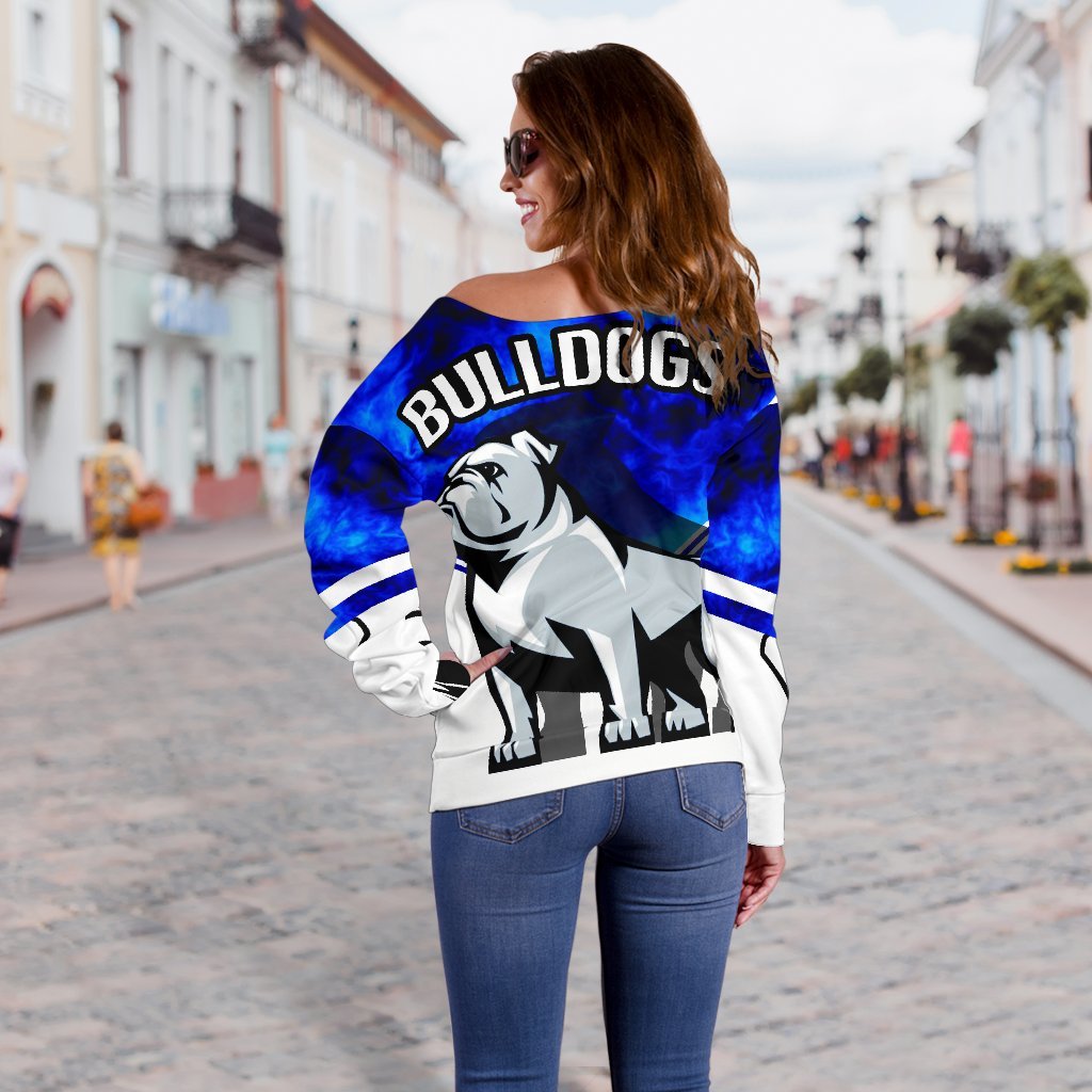 Bulldogs Women's Off Shoulder Sweater - Vibe Hoodie