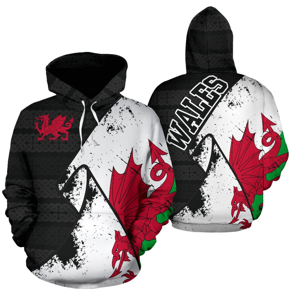 Wales Special Grunge Flag Pullover Hoodie