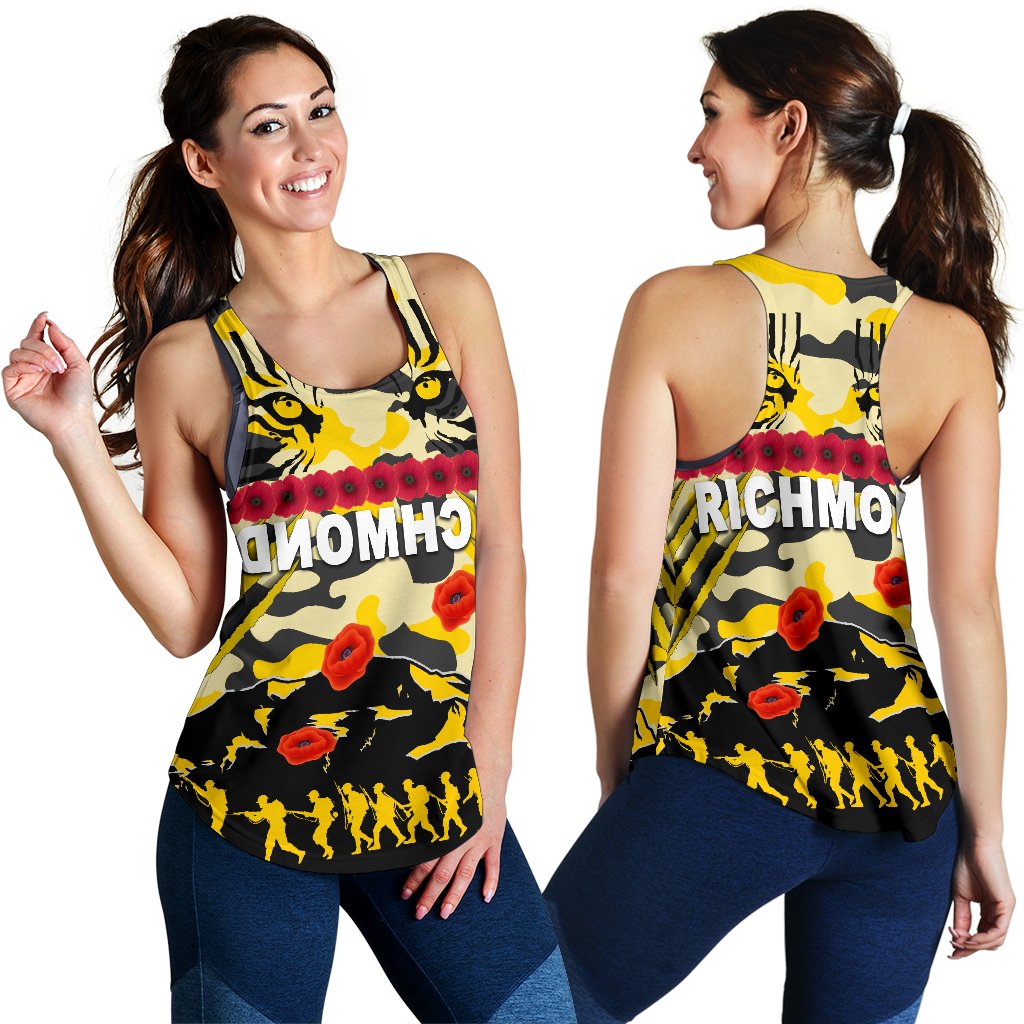 Richmond Tigers Women's Racerback Tank Anzac Day Country Style - Vibe Hoodie