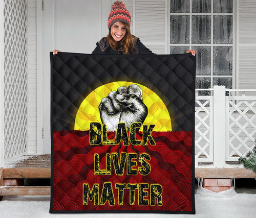 premium-quilt-aboriginal-black-lives-matter-sun-dot-painting
