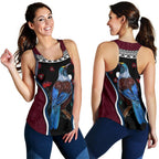 New Zealand Tui Bird Women Racerback Tank, Pohutukawa - Burgundy - Vibe Hoodie