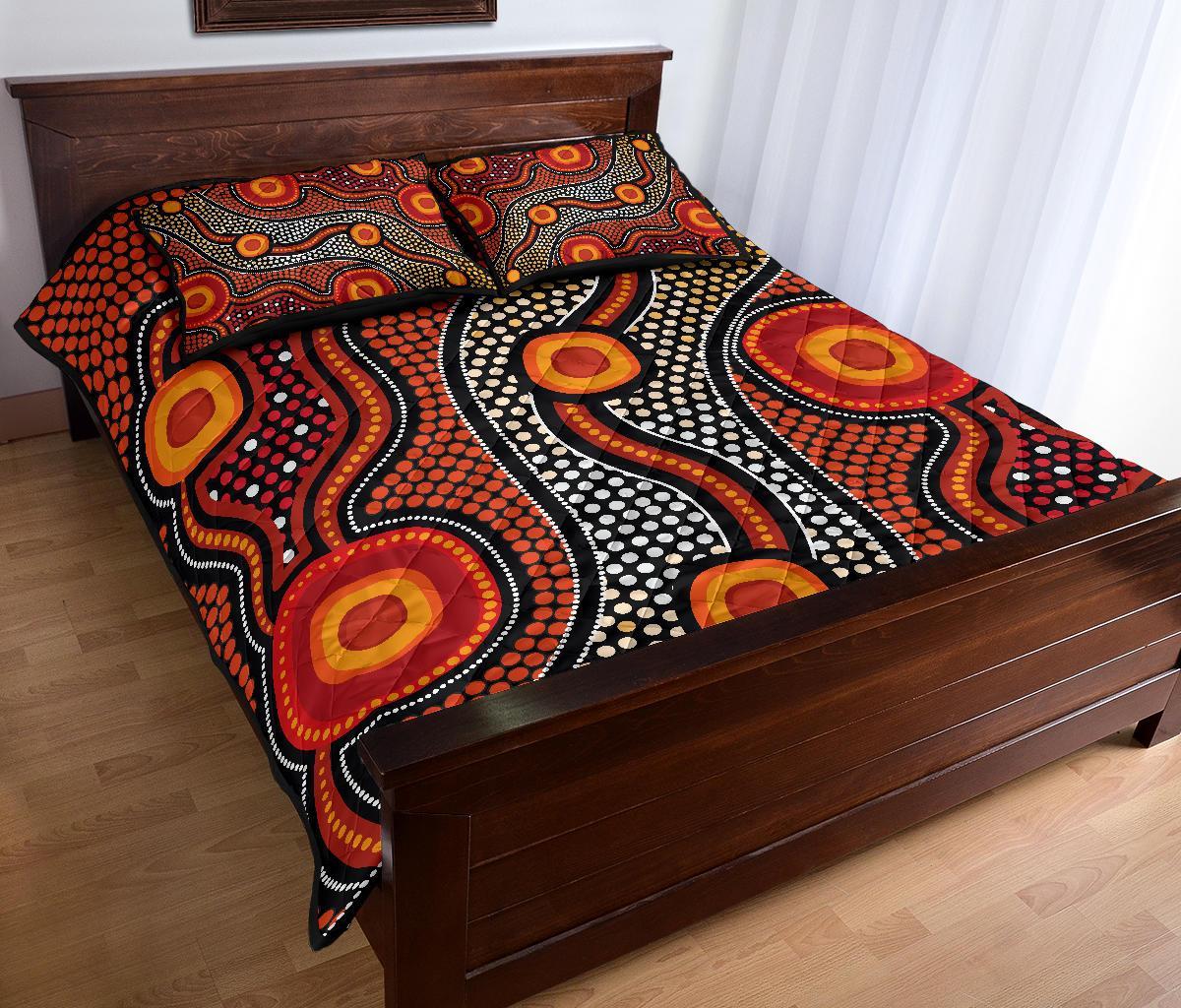 aboriginal-quilt-bed-set-landscape-circle-dot-painting-art