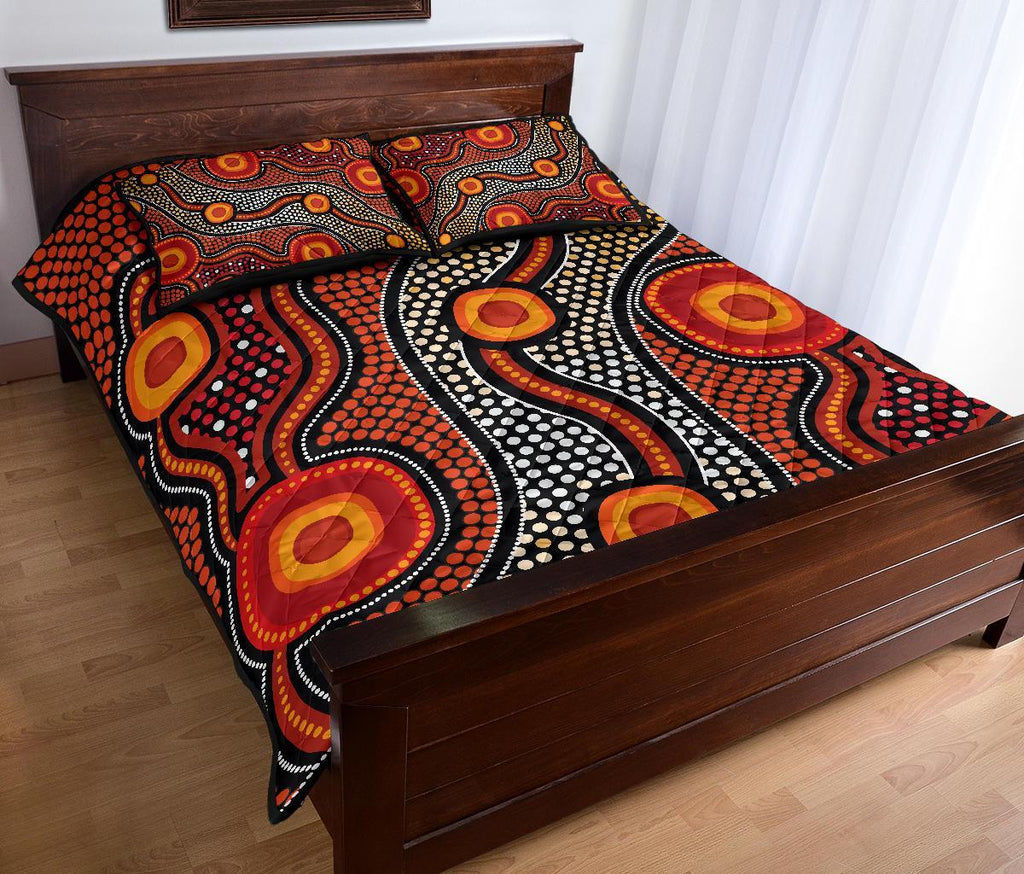 aboriginal-quilt-bed-set-landscape-circle-dot-painting-art