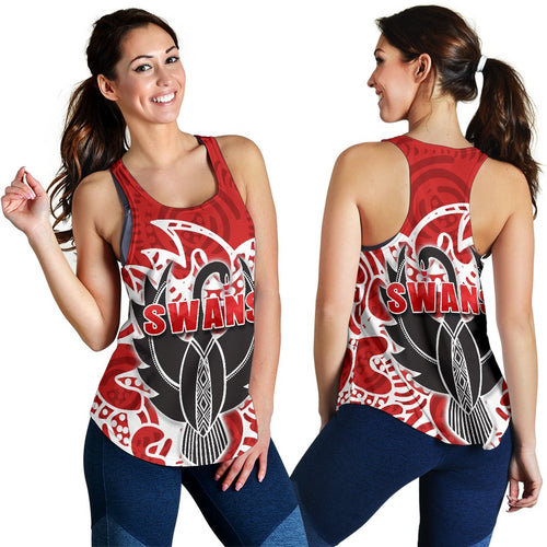 Sydney Women Racerback Tank Simple Indigenous Swans - Vibe Hoodie