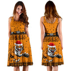 Wests Christmas Women's Dress Tigers Unique Vibes - Orange - Vibe Hoodie