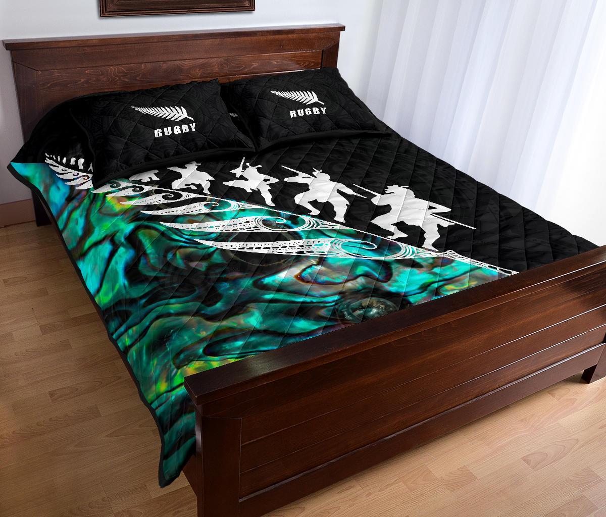 new-zealand-quilt-bed-set-rugby-haka-fern-paua-shell-quilt-and-pillow-cover