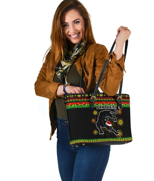 penrith-panthers-christmas-small-leather-tote-indigenous