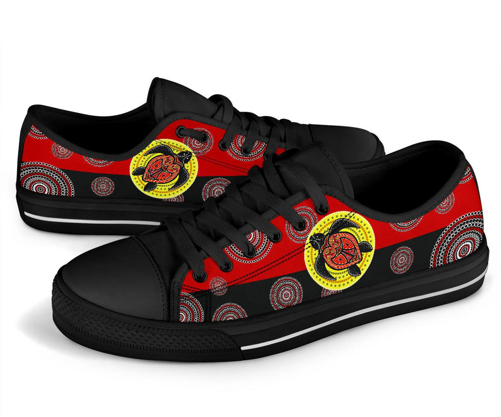 canvas-shoes-aboriginal-dot-painting-shoes-turtle-low-top