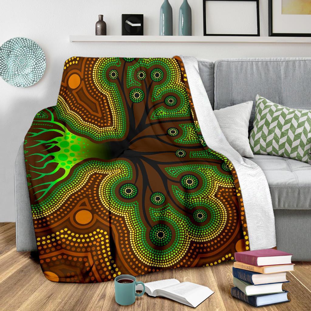aboriginal-premium-blanket-tree-dot-painting-art