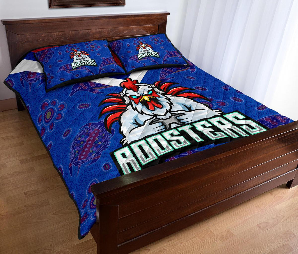 sydney-roosters-indigenous-quilt-bed-set-prairie-style-no-1