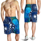 aboriginal-mens-shorts-australia-indigenous-flag-circle-dot-painting-art-blue