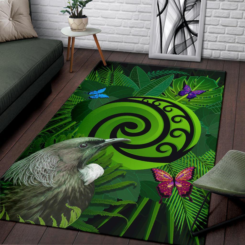 new-zealand-area-rug-koru-fern-mix-tui-bird-tropical-floral