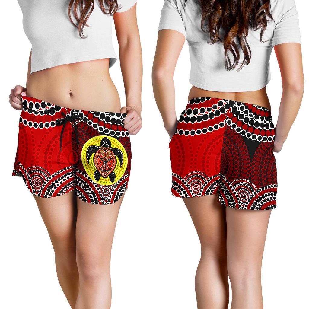 Aboriginal Shorts, Indigenous Turtle Patterns Circle Dot Painting Women - Vibe Hoodie