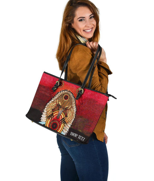 custom-large-leather-tote-bag-australian-echidna