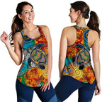 Aboriginal Women's Racerback Tank - Turtle Indigenous Art - Vibe Hoodie