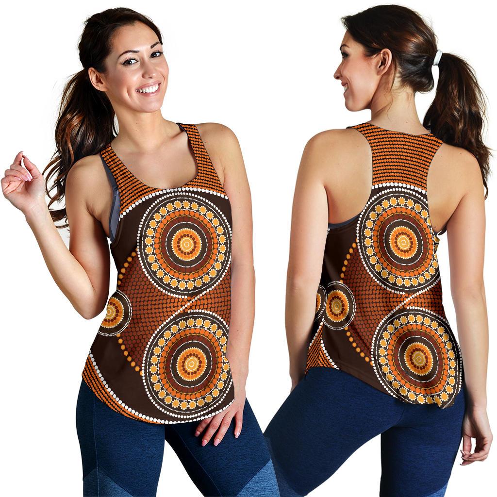 Racerback Tank - Aboriginal Dot Painting Tank Top Ver10 - Women - Vibe Hoodie