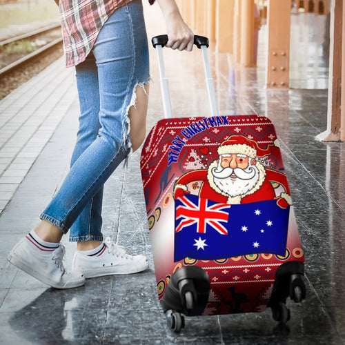 christmas-luggage-covers-australia-santa-claus-hold-the-flag-red