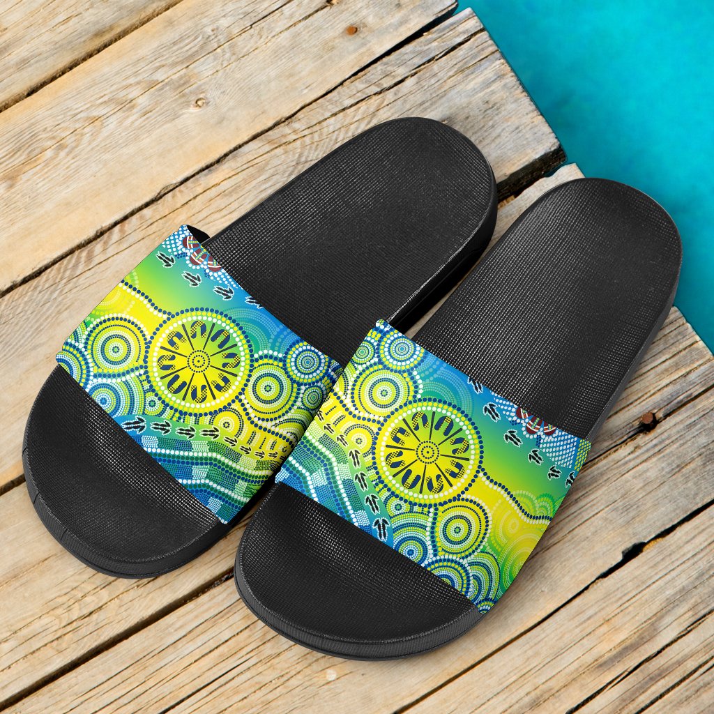 aboriginal-slide-sandals-aboriginal-patterns-ver03-black