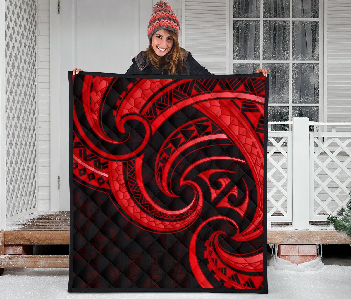 new-zealand-maori-mangopare-premium-quilt-polynesian-red