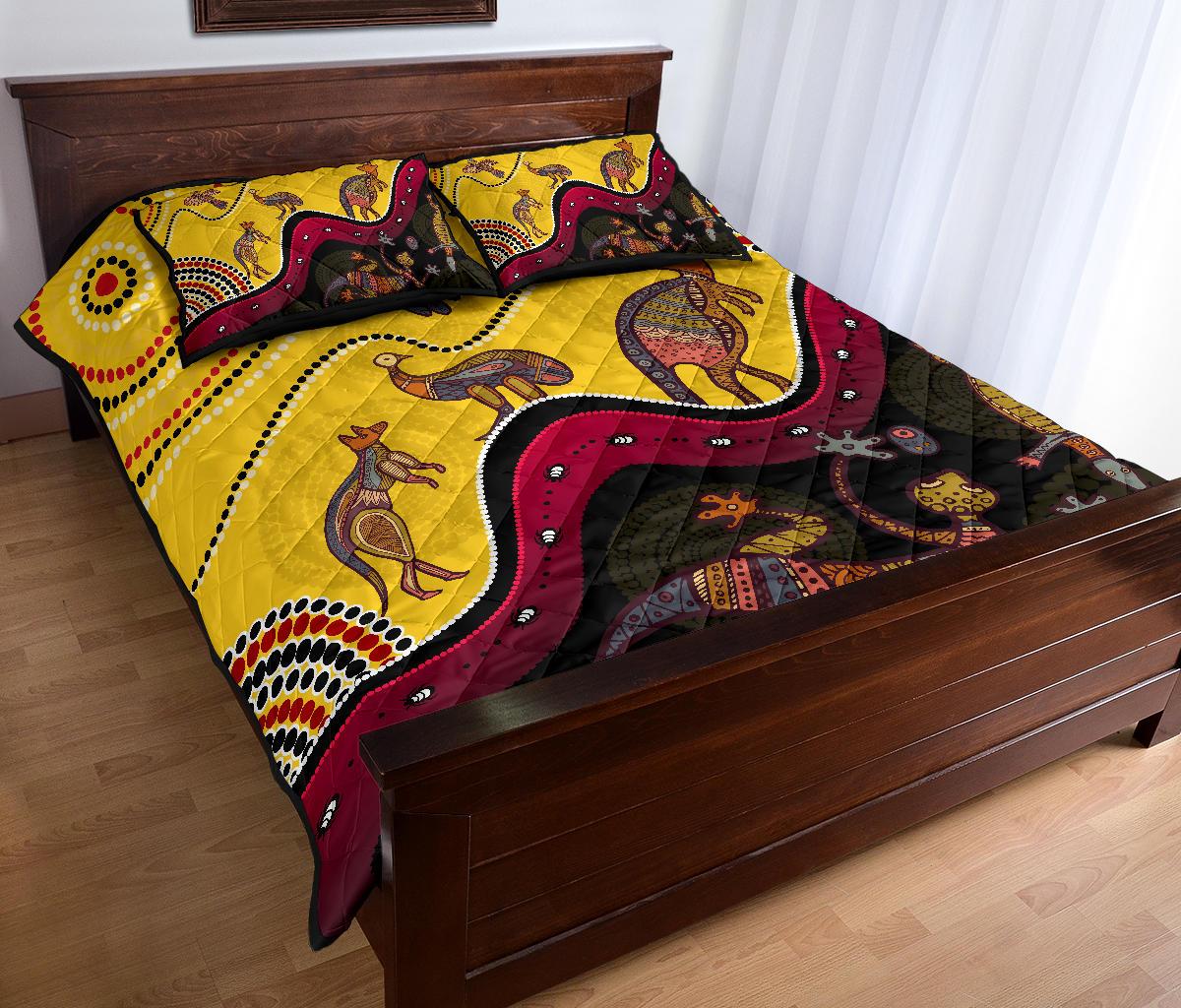 aboriginal-quilt-bed-set-indigenous-animals-life-art
