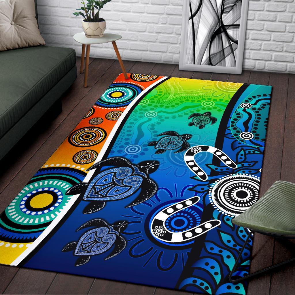 aboriginal-area-rug-indigenous-turtle-dot-painting-art