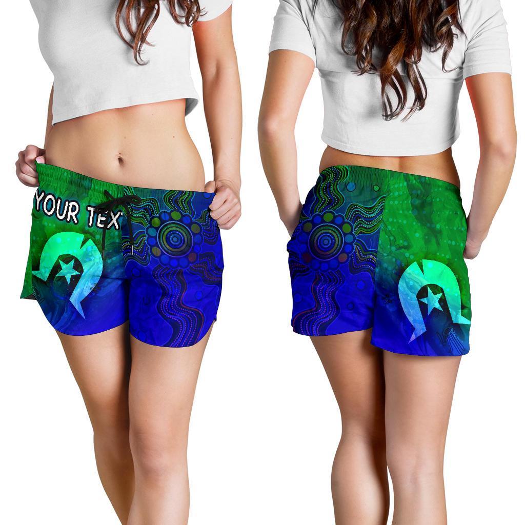 [Custom] Aboriginal Women's Shorts , Torres Strait Islands Flag - Vibe Hoodie