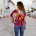 Broncos Indigenous Off Shoulder Sweater Brisbane Strong - Vibe Hoodie