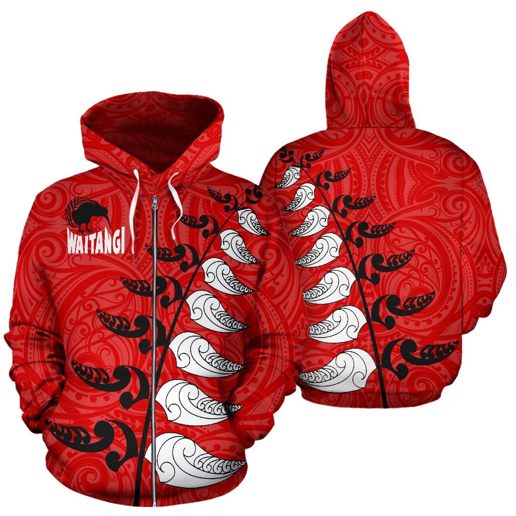 new-zealand-waitangi-day-hoodie-maori-silver-fern-zip-up-hoodie-red-style