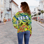 Parramatta Women's Off Shoulder Sweater Eels Unique Indigenous - Vibe Hoodie