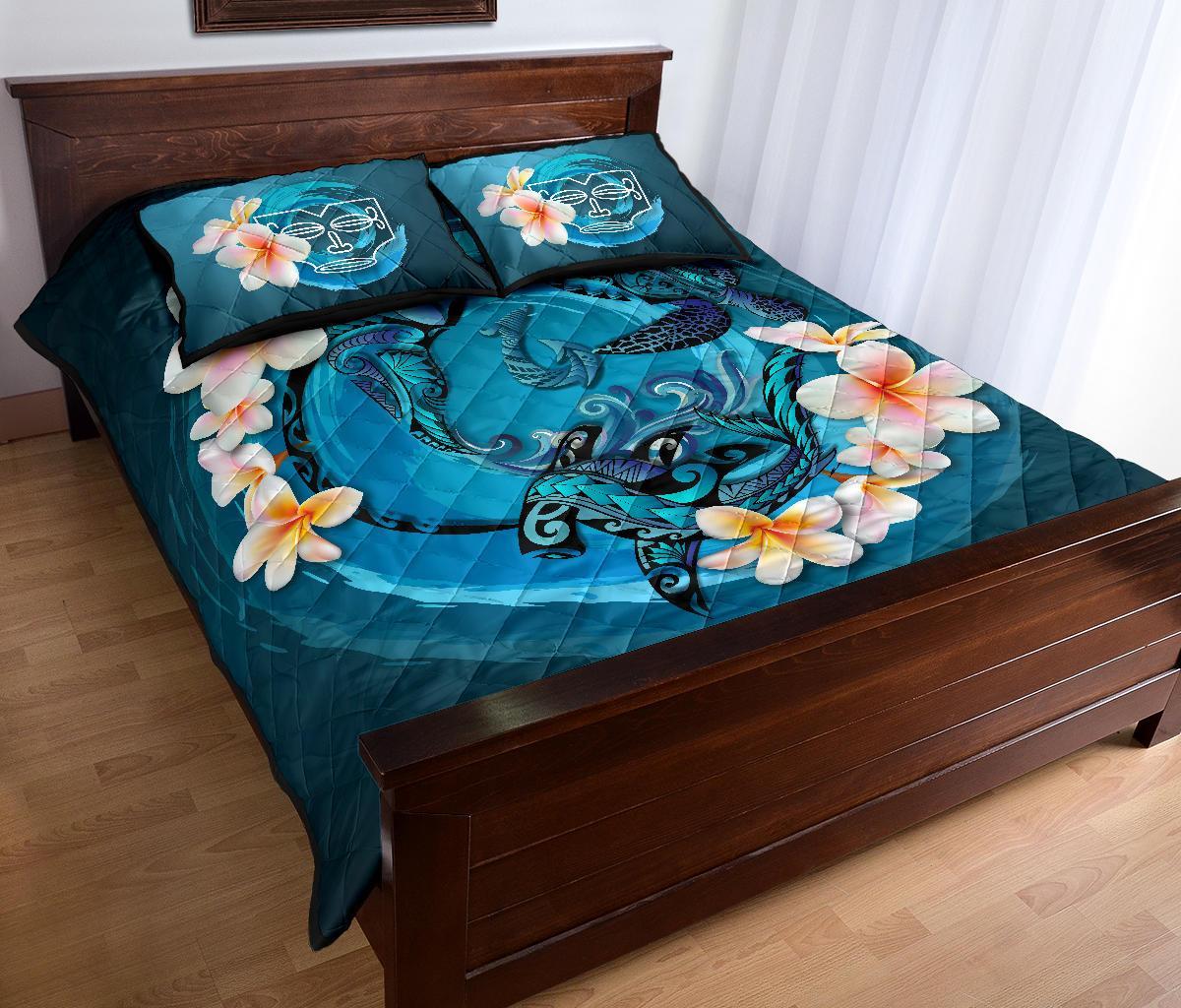 new-zealand-quilt-bed-set-blue-plumeria-animal-turtle-tattoo