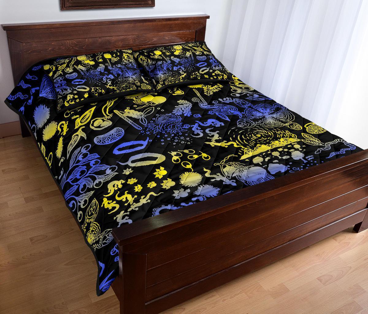 aboriginal-quilt-cover-set-australian-animals-patterns-golden-wattle