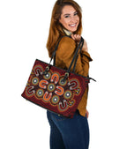 aboriginal-large-leather-tote-bag-aboriginal-dot-painting-flowers-style-1