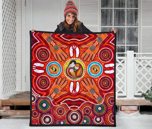 quilts-aboriginal-family-with-dot-painting-art