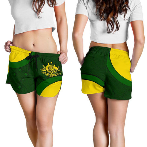 Shorts - Australia Coat of Arms Shorts National Colors - Women - Vibe Hoodie